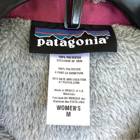 Patagonia Pink Gray Retool fleece snap pullover jacket medium women’s  m - Picture 2 of 4